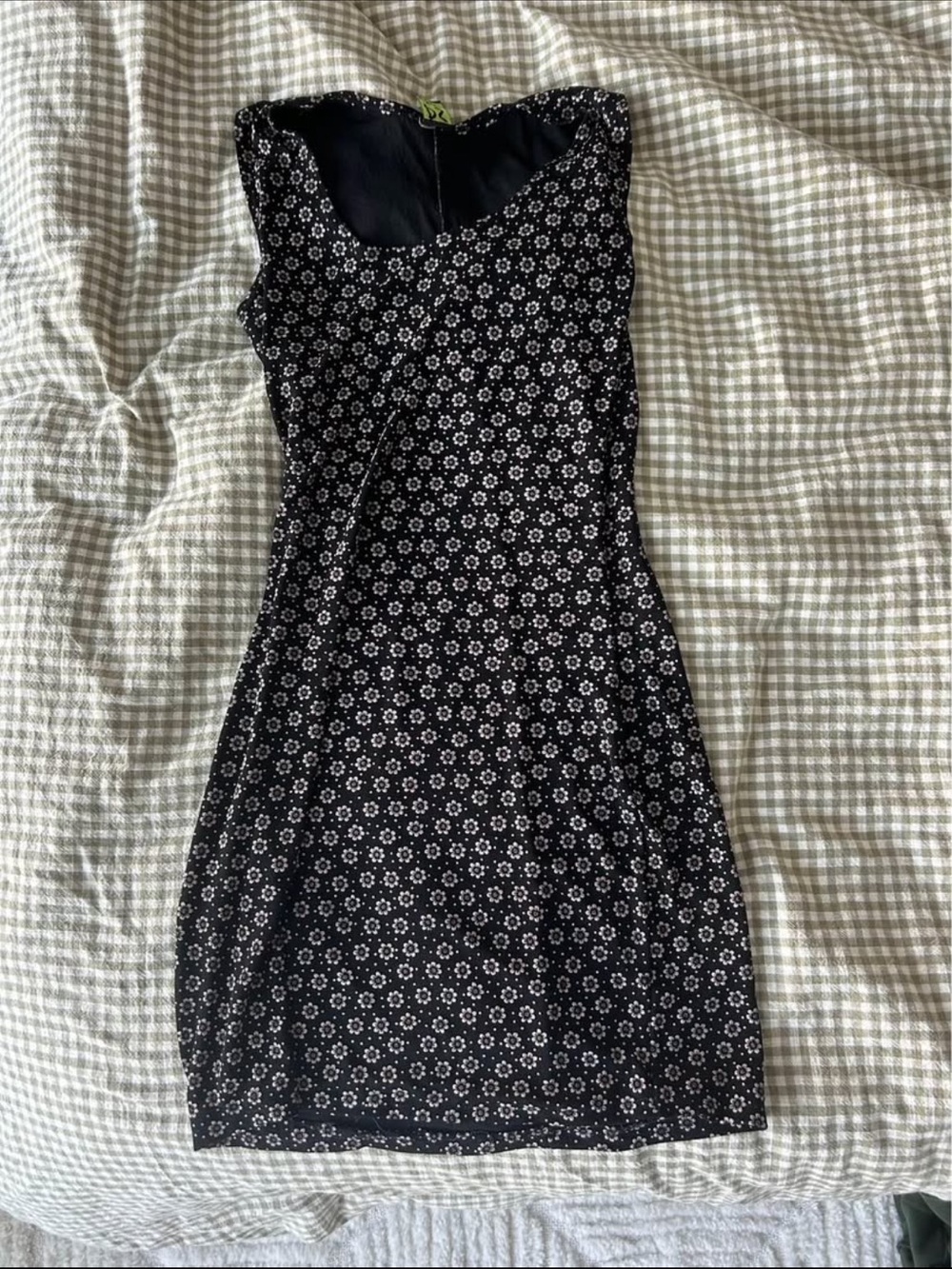 Black Floral Strapless Mini Dress